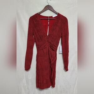 Ellejay "Taylor" Red Houndstooth Wrap Dress Size XS